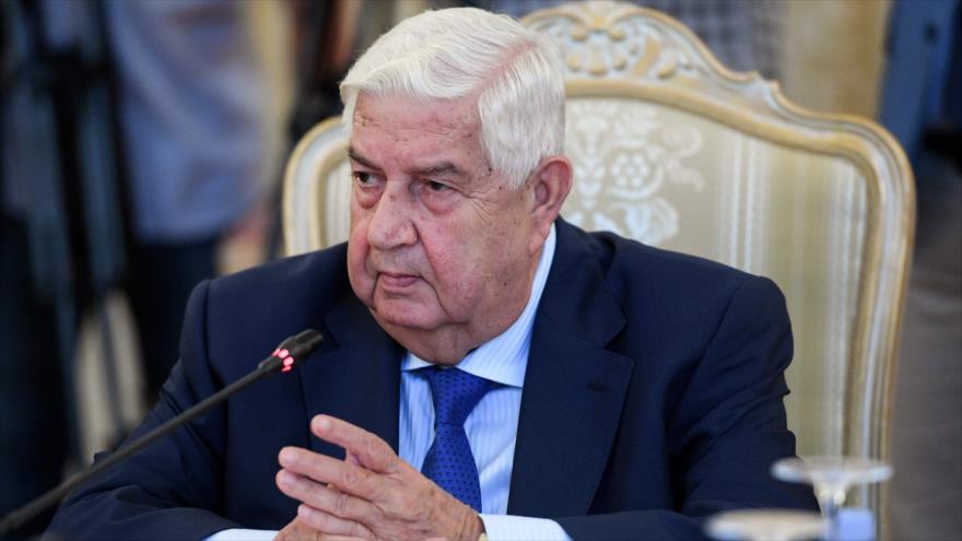 El canciller sirio, Walid al-Moalem, en una reunión en Moscú, capital de Rusia, 30 de agosto de 2018. (Foto: AFP)