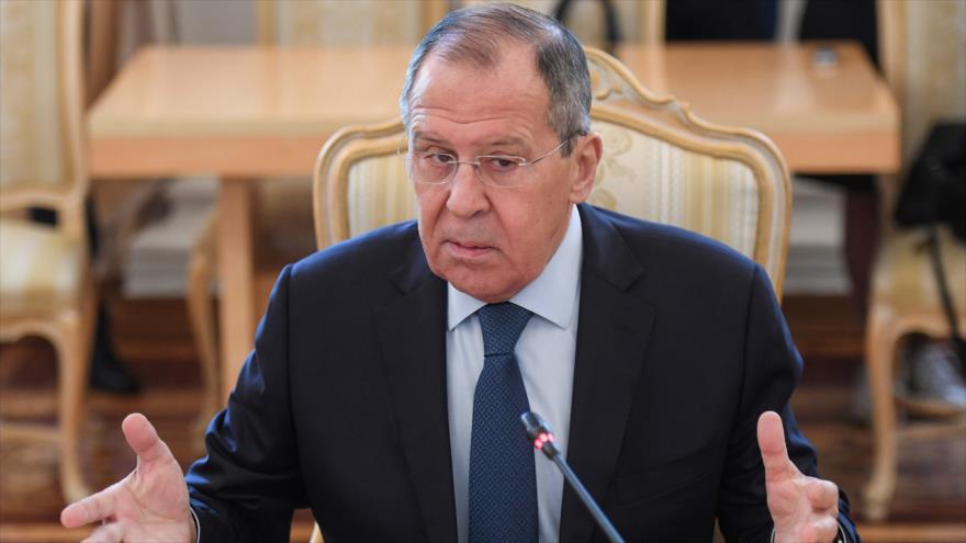 El canciller de Rusia, Serguéi Lavrov, durante una reunión en Moscú, 17 de abril de 2019. (Foto: AFP)