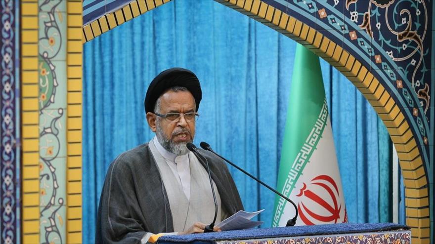 El ministro de Inteligencia iraní, Mahmud Alavi, en declaraciones durante el rezo del viernes en Teherán, la capital del país persa, 19 de abril de 2019. (Fuente: Fars)