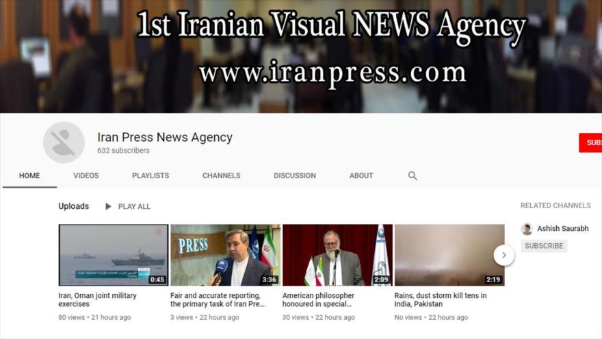 El portal de la cuenta de la agencia Iran Press en Youtube, bloqueado por Google.