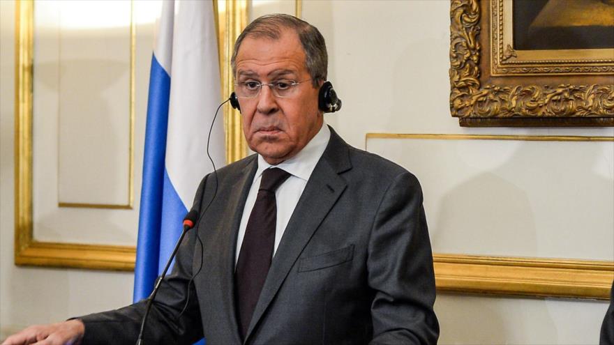 El canciller de Rusia, Serguéi Lavrov, en un acto en El Cairo (capital de Egipto), 6 de abril de 2019. (Foto: AFP) 