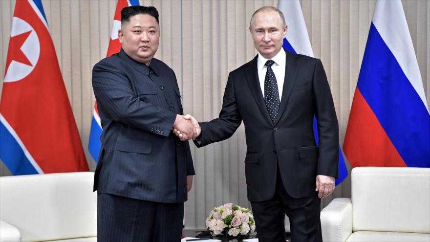 Putin y Kim Jong-un se reúnen por primera vez en Rusia