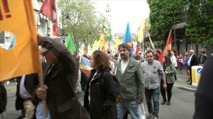 Movilizaciones y protestas en el Día de Trabajador en Londres