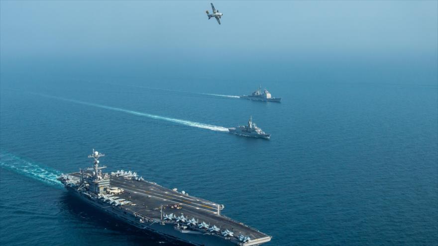 Fuerza Naval de EE.UU. participa en una maniobra conjunta en el Golfo Pérsico, 16 de enero de 2019. (Foto: AFP)