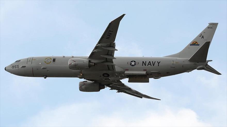 Un avión de reconocimiento estadounidense, Boeing P-8A Poseidon.
