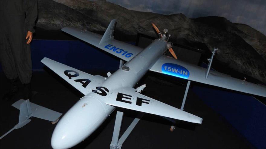 Un dron de fabricación yemení, modelo Qasef K-2.