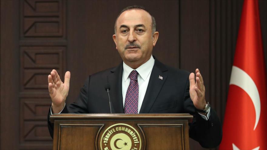 El canciller turco, Mevlut Cavusoglu, ofrece una rueda de prensa, Ankara, 6 de mayo de 2019. (Foto: AFP)