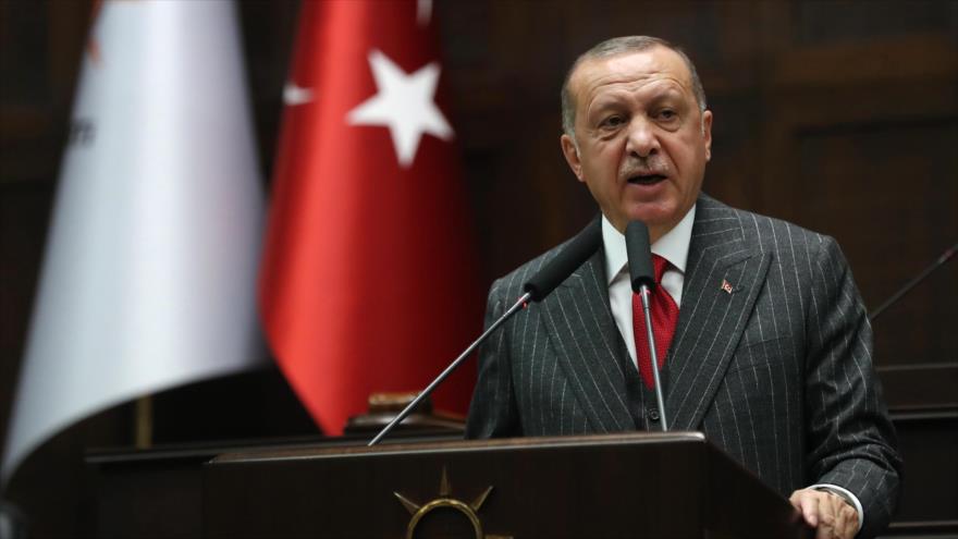 El presidente de Turquía, Recep Tayyip Erdogan, en la Gran Asamblea Nacional de Turquía en Ankara, capital, 7 de mayo de 2019. (Foto: AFP)