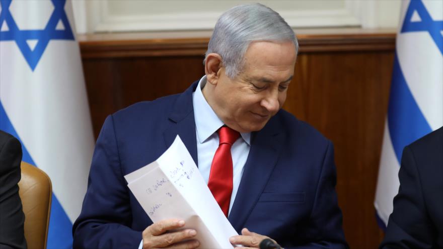 Premier israelí, Benjamín Netanyahu, en una reunión de gabinete, 12 de mayo de 2019. (Foto: AFP)