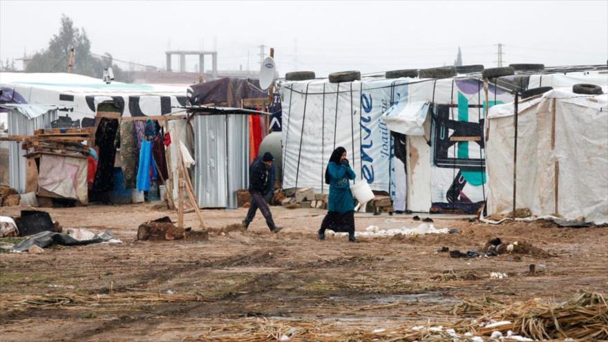 Refugiados palestinos en un campamento en El Líbano.