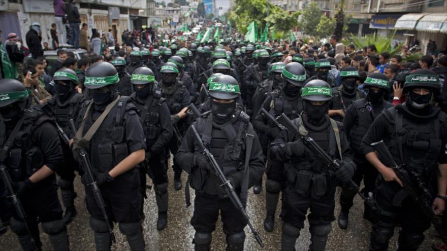 Los combatientes del Movimiento de Resistencia Islámica de Palestina (HAMAS).