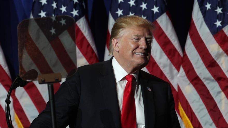 El presidente estadounidense, Donald Trump, en la conferencia de la Asociación Nacional de Agentes Inmobiliarios, 17 de mayo de 2019. (Foto: AFP)