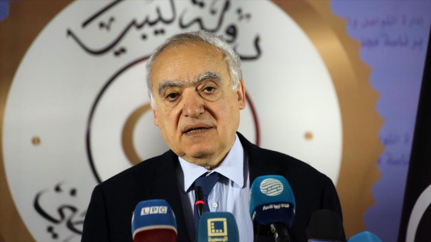 El enviado especial de la ONU para Libia, Ghasán Salamé, en una conferencia de prensa en Trípoli, 6 de abril de 2019. (Foto: AFP)