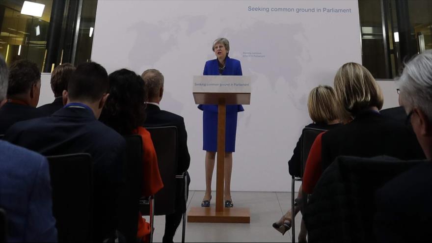 La primera ministra británica, Theresa May, ofrece un discurso en Londres, la capital, 21 de mayo de 2019. (Foto: AFP)