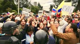 Manifestantes ecuatorianos exigen renuncia del presidente Moreno 