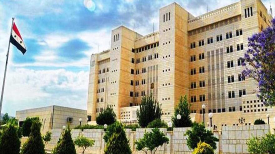 Edificio del Ministerio de Exteriores de Siria, en Damasco, la capital.
