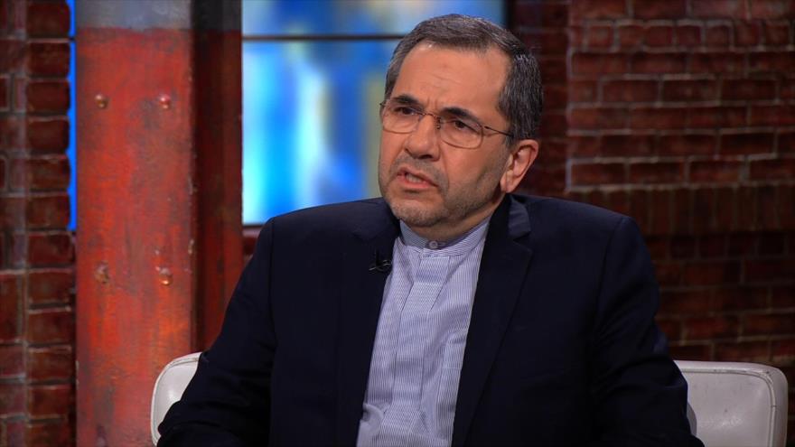 Mayid Tajt Ravanchi, representante de Irán ante la ONU, durante una entrevista con la cadena estadounidense CNN, 14 de mayo de 2019.