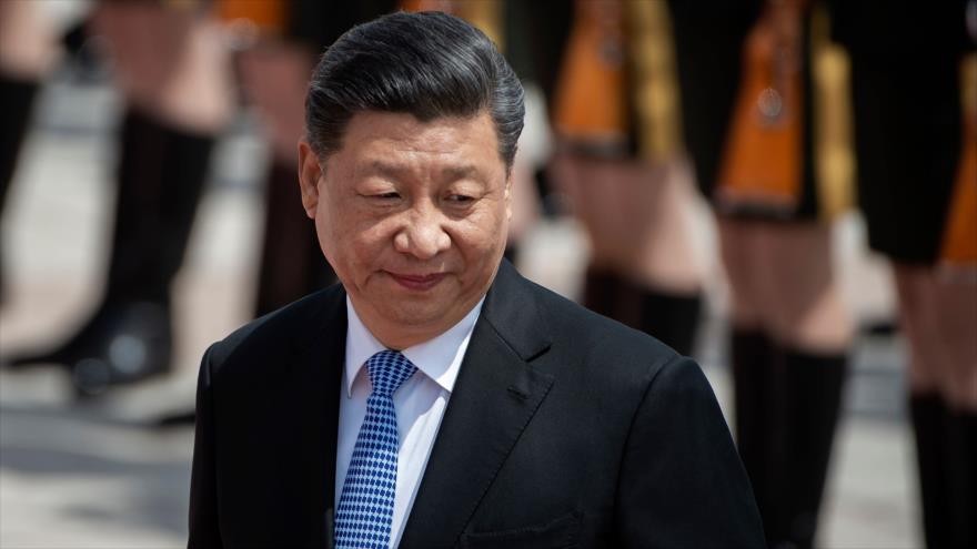 El presidente chino, Xi Jinping, durante una ceremonia en el Gran Palacio del Pueblo en Pek’in (capital), 14 de mayo de 2019. (Foro: AFP)