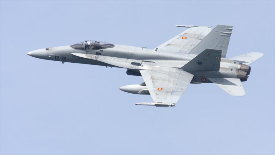 Un caza EF-18A de la Fuerza Aérea de España.