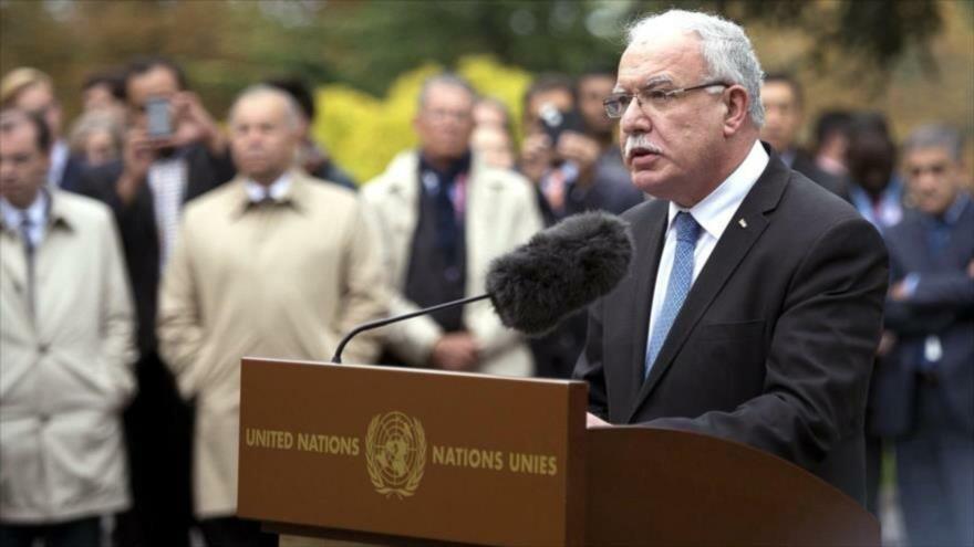 El ministro de Asuntos Exteriores de Palestina, Riad al-Maliki.
