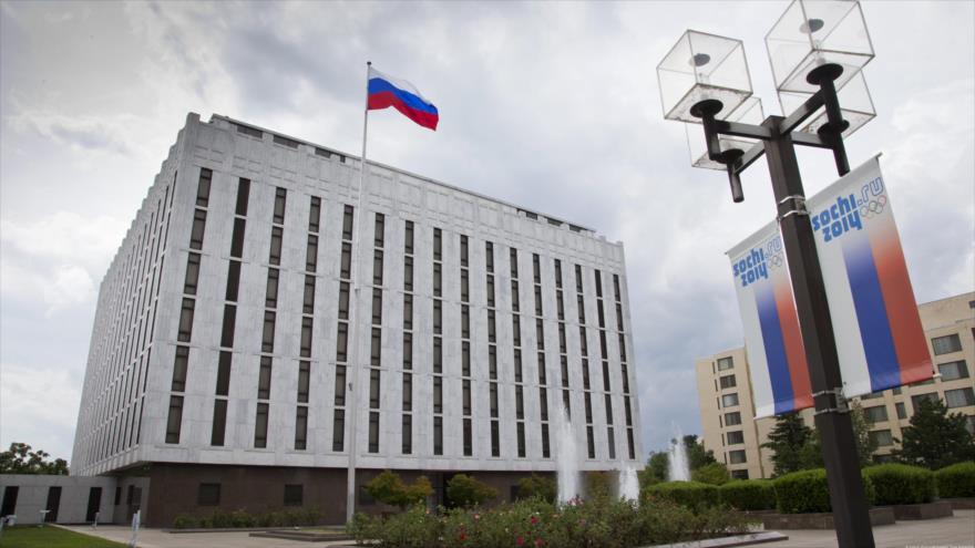 La embajada de Rusia en EE.UU., ubicada en Washington DC, la capital estadounidense.