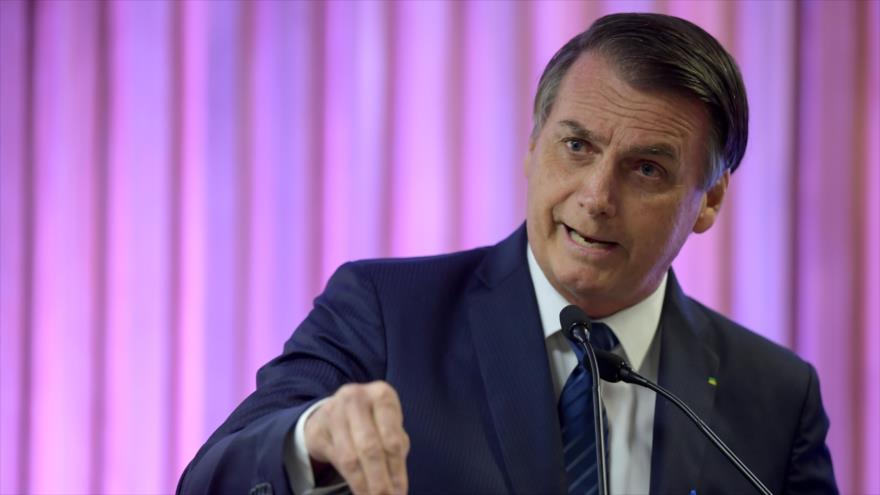 Jair Bolsonaro, presidente de Brasil, habla en una ceremonia en Río de Janeiro, 20 de mayo de 2019. (Foto: AFP) 