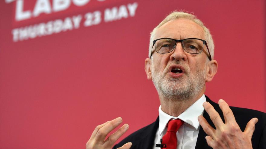 El líder del Partido Laborista británico, Jeremy Corbyn, en un evento electoral en Chatham, sur del Reino Unido, 9 de mayo de 2019. (Foto: AFP)