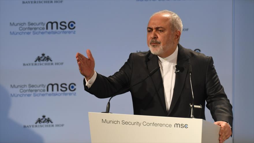 El ministro de Exteriores de Irán, Mohamad Yavad Zarif, en la Conferencia de Seguridad de Múnich, Alemania, 17 de febrero de 2019. (Foto: AFP)