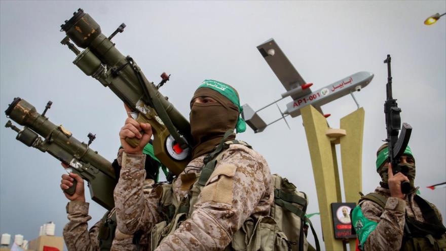 Fuerzas de la Resistencia palestina durante un desfile.
