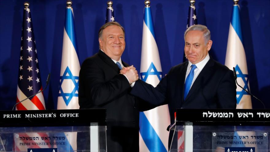 El secretario de Estado de EE.UU., Mike Pompeo (izda.), y el premier israelí, Benjamín Netanyahu, Al-Quds (Jerusalén), 21 de marzo de 2019. (Foto: AFP)