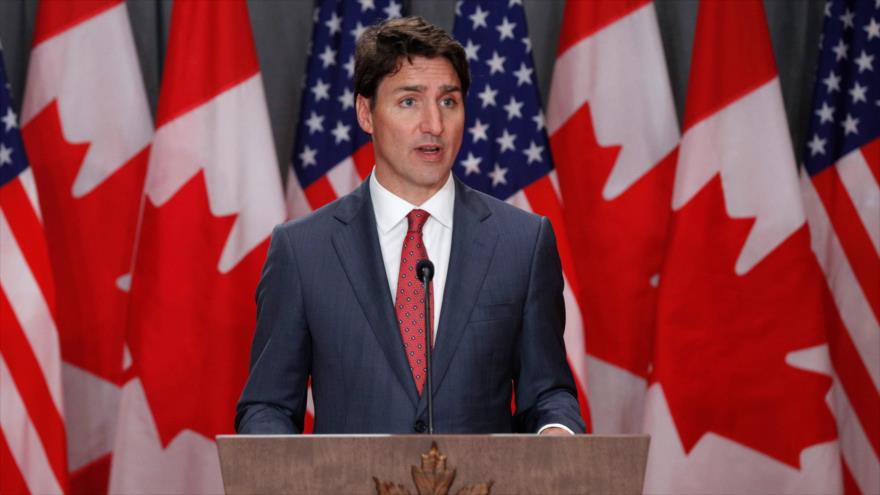 El premier de Canadá, Justin Trudeau, da una conferencia de prensa en Ottawa, la capital canadiense, 30 de mayo de 2019. (Foto: AFP)