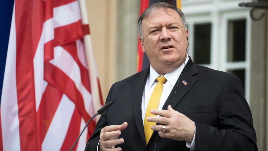 El secretario de Estado de EE.UU., Mike Pompeo, en una rueda de prensa en el norte de Berlín (capital alemana), 31 de mayo de 2019. (Foto: AFP)