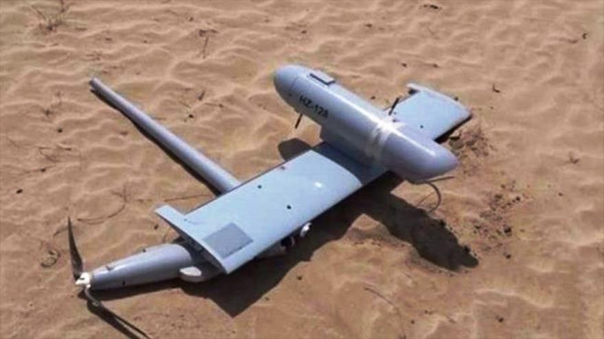 Uno de los drones de los invasores abatidos por las fuerzas yemeníes, 6 de junio de 2019.