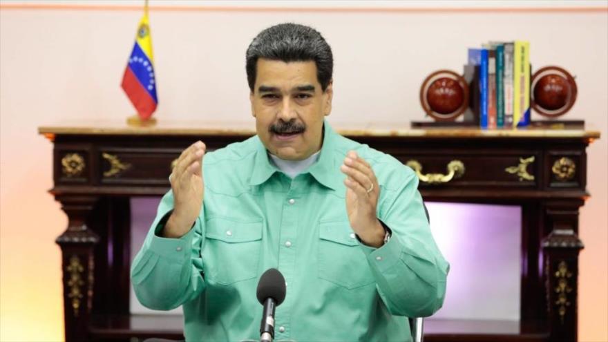 El presidente de Venezuela, Nicolás Maduro, en el Palacio de Miraflores, Caracas, 07 de junio de 2019.