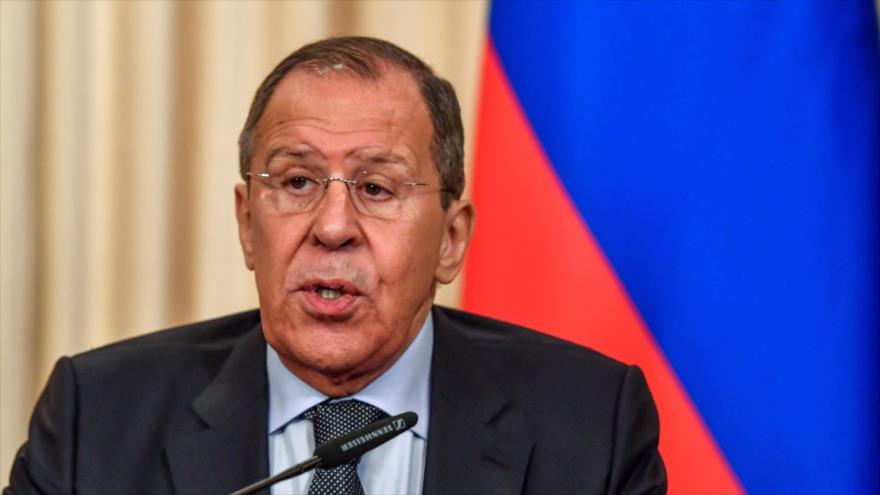 El canciller ruso, Serguéi Lavrov, habla en una rueda de prensa en Moscú, la capital, 10 de junio de 2019. (Foto: AFP)
