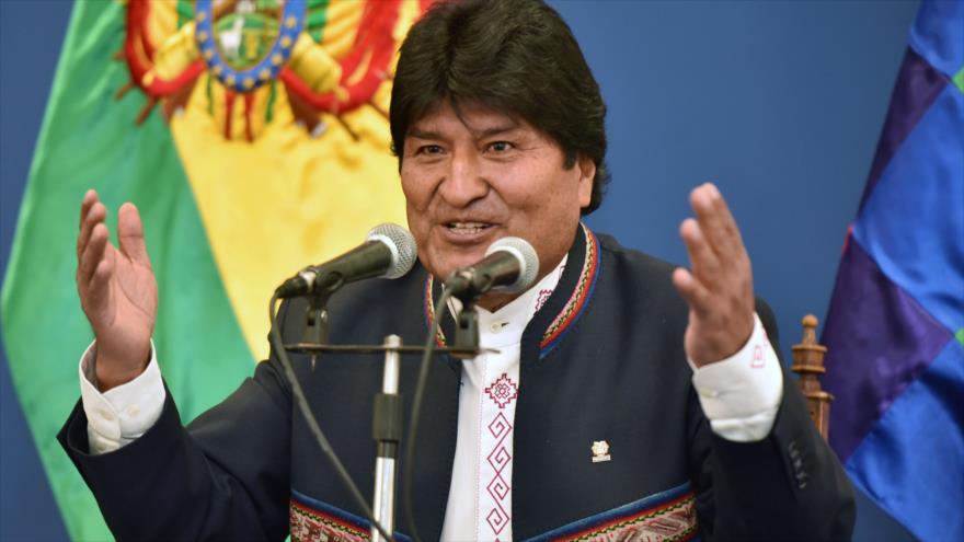El presidente boliviano, Evo Morales, ofrece un discurso en La Paz, 9 de mayo de 2019. (Foto: AFP)