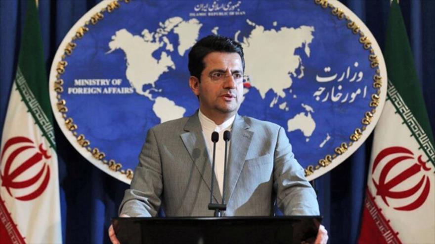 El portavoz de la Cancillería de Irán, Seyed Abás Musavi, en una rueda de prensa.