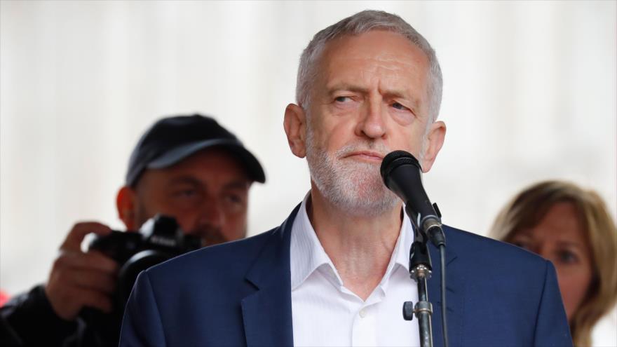 El líder del Partido Laborista (PL) británico, Jeremy Corbyn, ofrece un discurso en Londres, 4 de junio de 2019. (Foto: AFP)