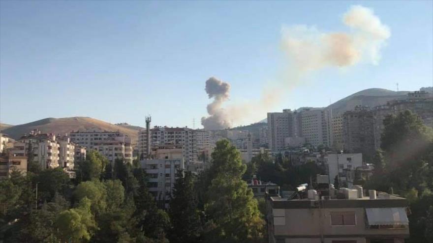 Primera imagen de la explosión registrada en la ciudad de Damasco, capital de Siria.
