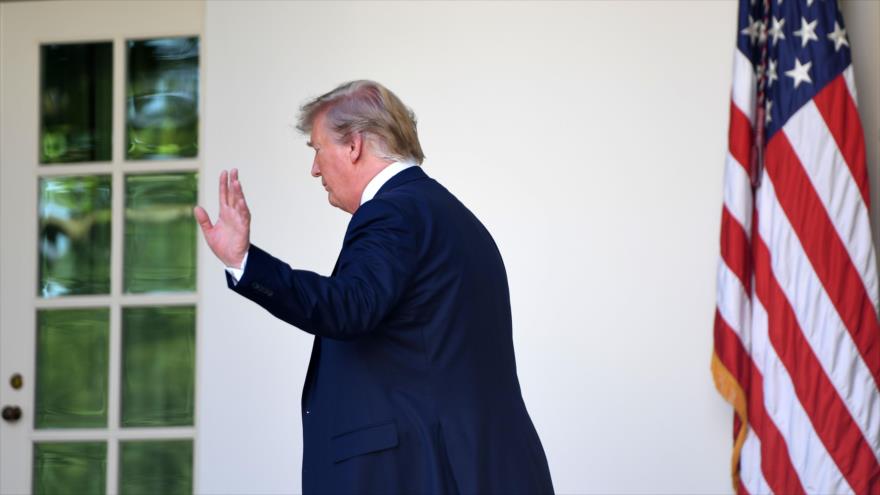 El presidente de Estados Unidos, Donald Trump, tras acudir en una rueda de prensa en la Casa Blanca, 14 de junio de 2019. (Foto: AFP)