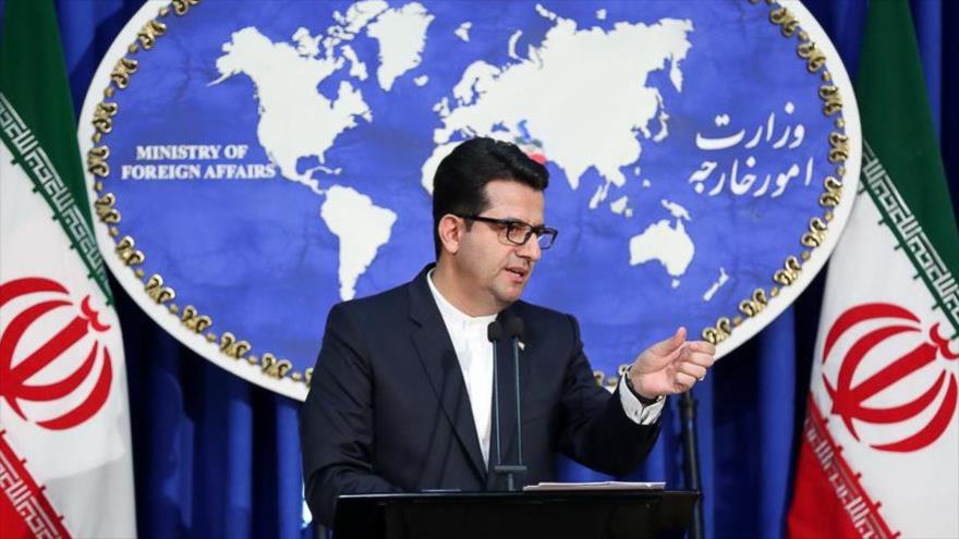 El portavoz de la Cancillería de Irán, Seyed Abás Musavi, habla en una conferencia de prensa en Teherán, 28 de mayo de 2019. (Foto: ILNA)