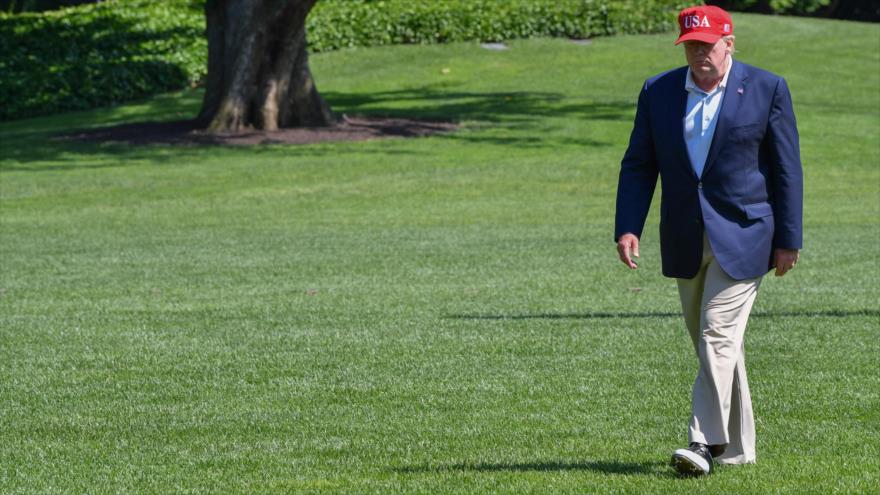 El presidente de EE.UU., Donald Trump, en el jardín de la Casa Blanca, 23 de junio de 2019. (Foto: AFP)