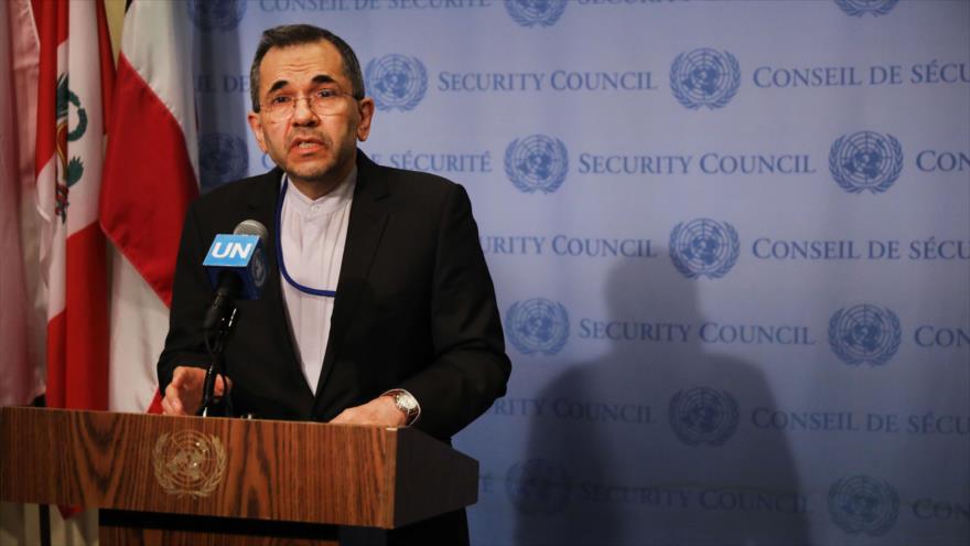 El embajador de Irán ante la Organización de las Naciones Unidas (ONU), Mayid Tajt Ravanchi, 24 de junio de 2019. (Foto: AFP)