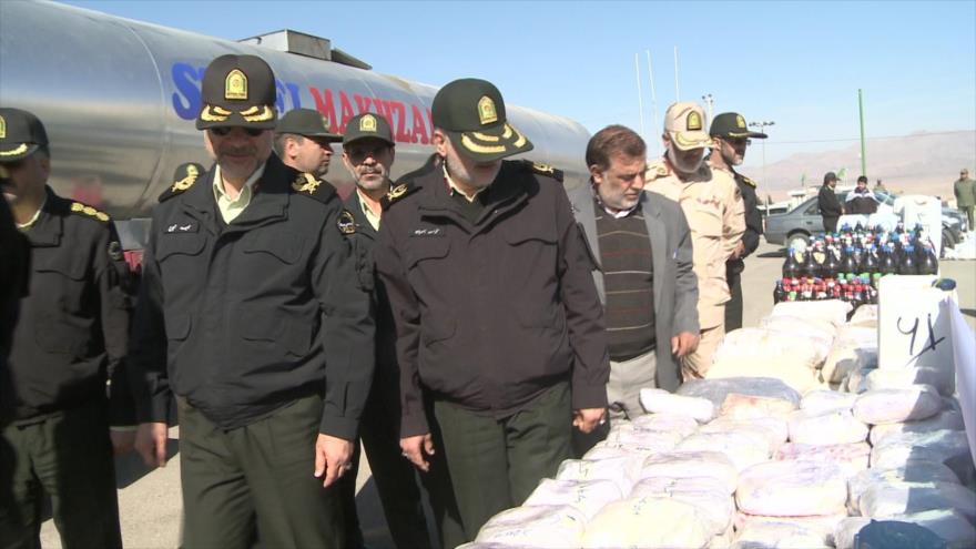 Un cargamento de drogas incautadas por Irán.