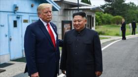 President Trump crosses the border into North Korea.