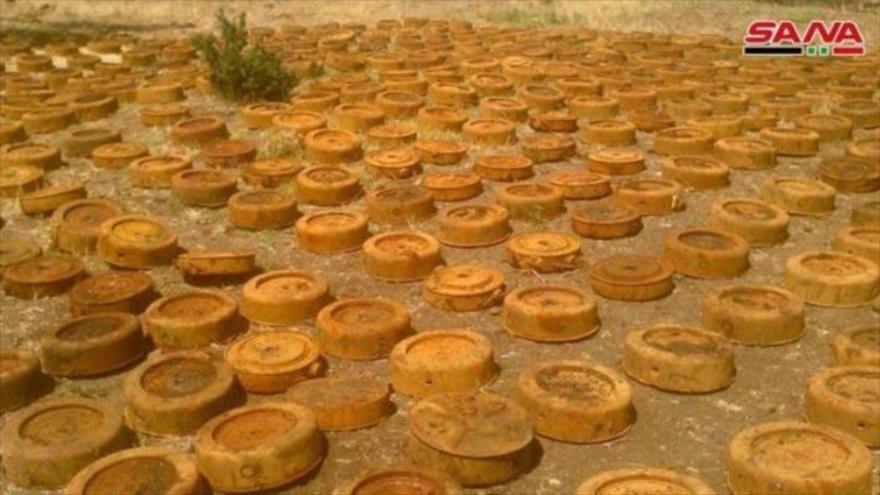 Ejército sirio encuentra cientos de minas dejadas por terroristas del Frente Al-Nusra.