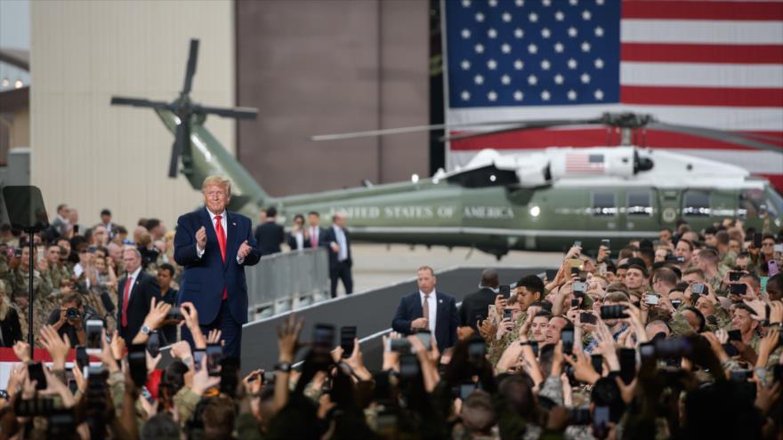 El presidente de EE.UU., Donald Trump, en la base militar Osan, en Corea del Sur, 30 de junio de 2019. (Foto: AFP)