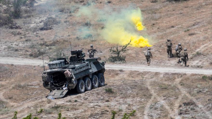 Fuerzas de EE.UU. participan en maniobras militares en Skopje, la capital de Macedonia, 17 de junio de 2019. (Foto: AFP)