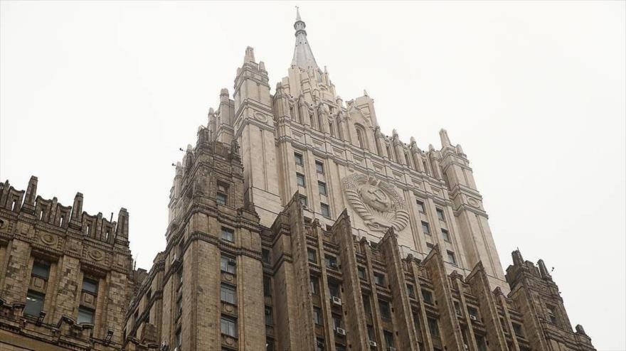 La sede del Ministerio ruso de Asuntos Exteriores en Moscú, capital de Rusia.