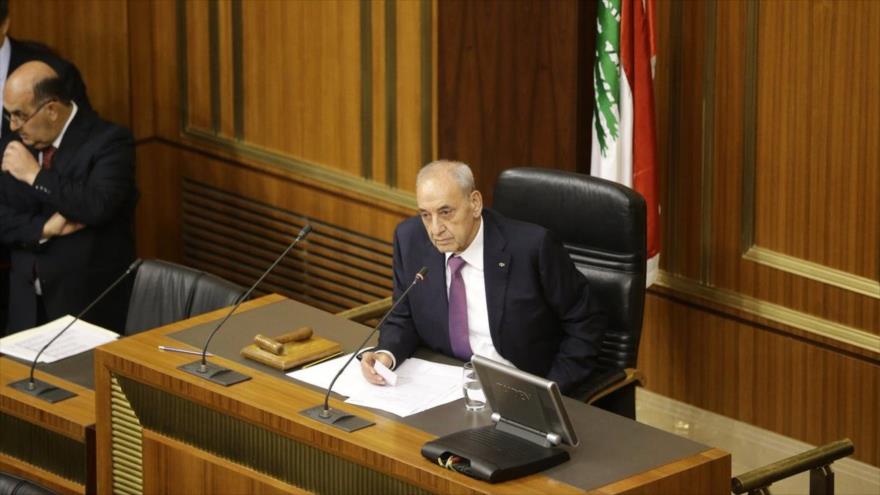 Una sesión del Parlamento libanes, presidido por Nabih Berri.